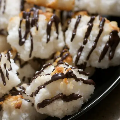 Coconut Macaroons and Chocolate Drizzle
