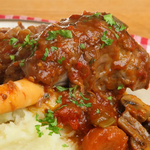 Braised Lamb Shanks on Mashed Potatoes