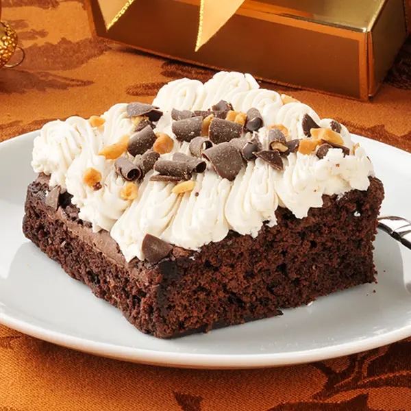 Frosted Brownies with Chocolate and Nuts