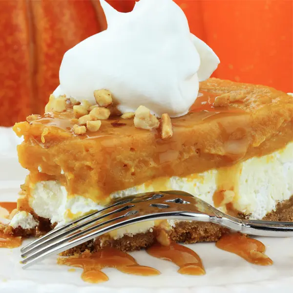 Double Layer Pumpkin Pie with Ginger Graham Crust