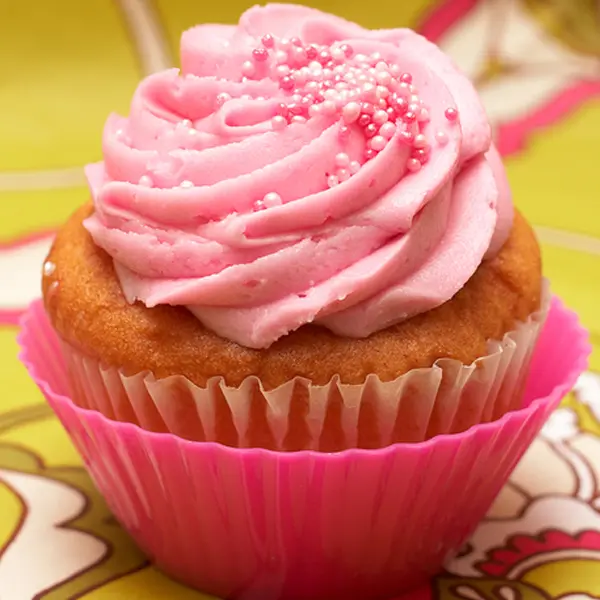 Vanilla Cupcake with Pink Frosting