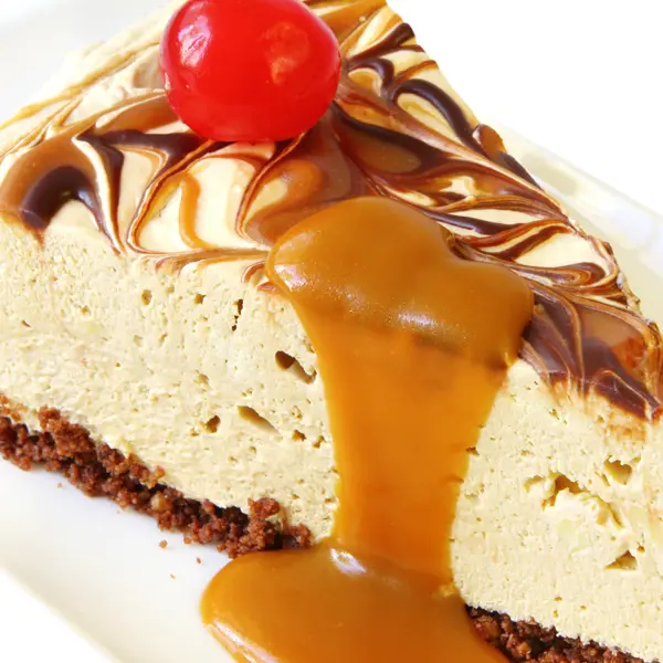 Creamy Caramel Marble Cheesecake
