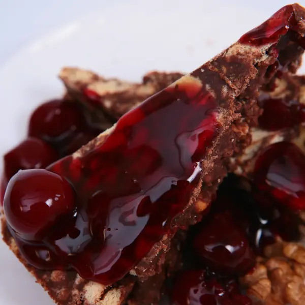 Cherry Glazed Walnut Brownies