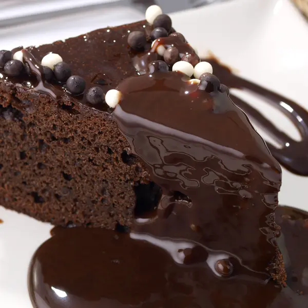 Mocha Cake with Dark Chocolate Sauce