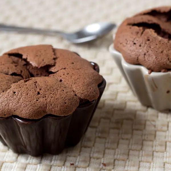 Bittersweet Molten Chocolate Cakes with Coffee Ice Cream