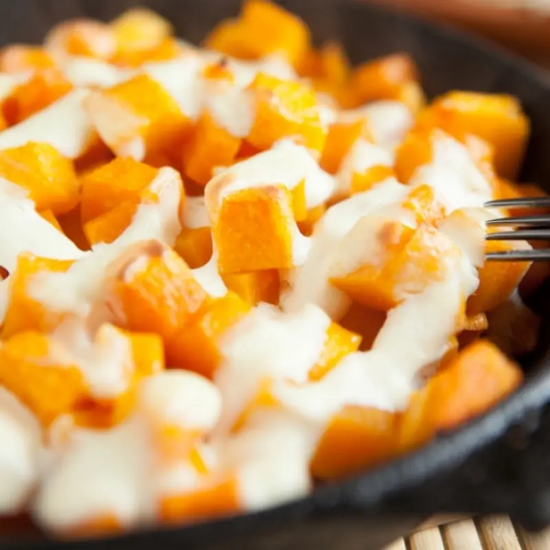 Roasted Spicy Pumpkin With Vanilla Cream Sauce