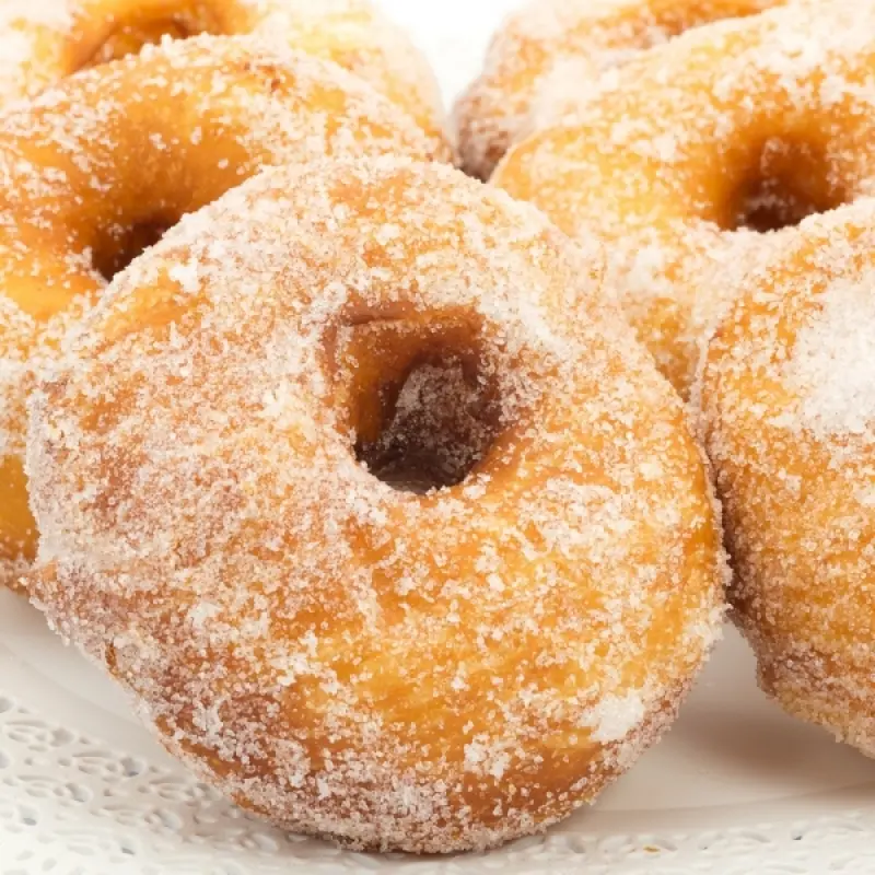 Homemade Donuts With Sugar Coating