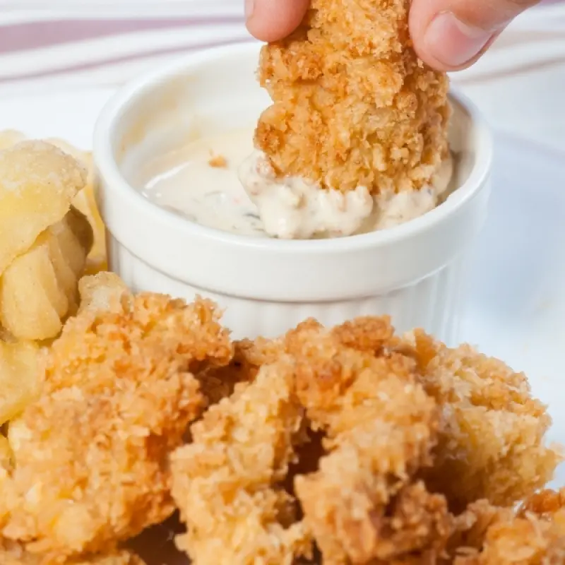 Baked Chicken Fingers with Cheesy Ranch DIp