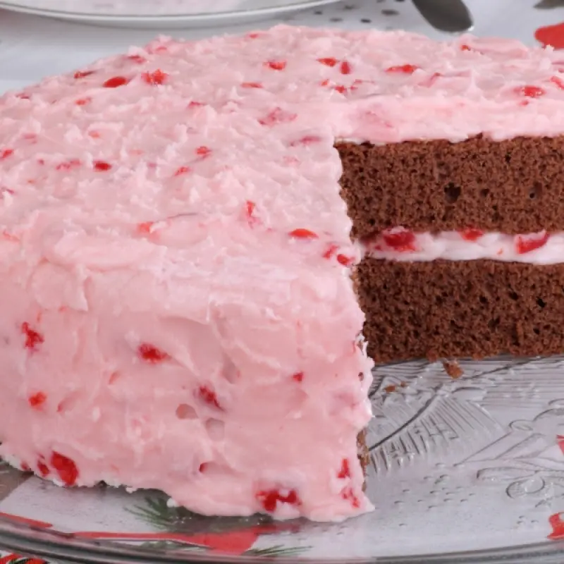 Cherry Frosted Chocolate Cake