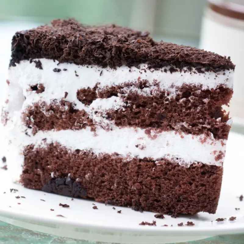 Dark Chocolate Cake With Whipped Cream Icing