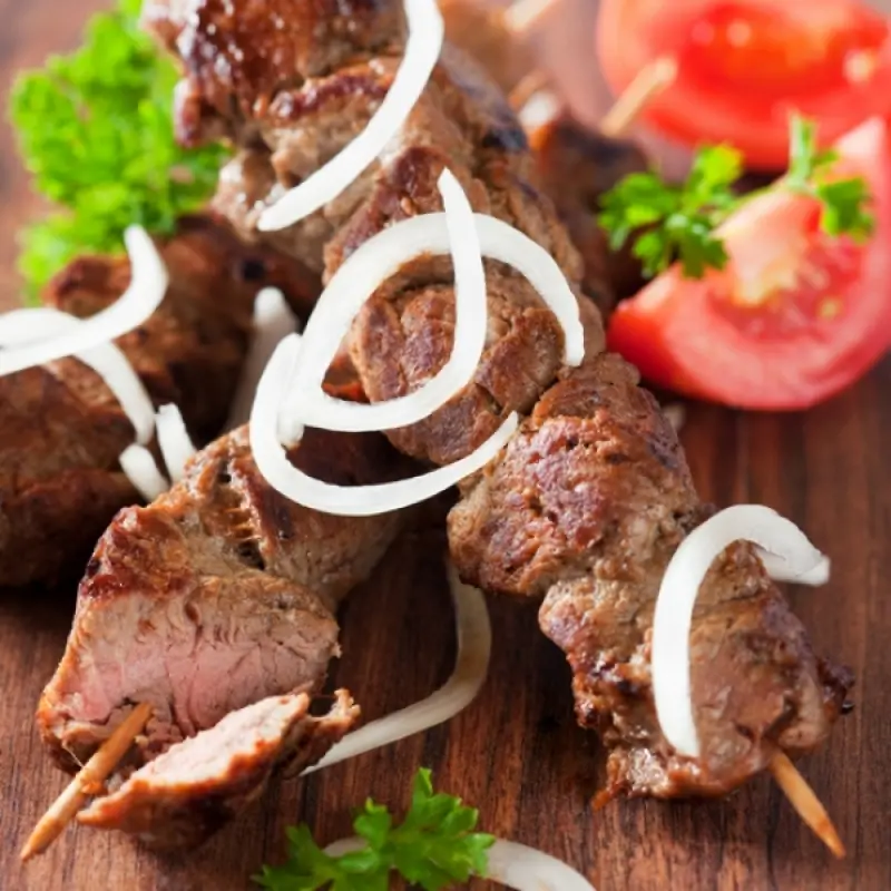 Garlic Mustard Beef Skewers
