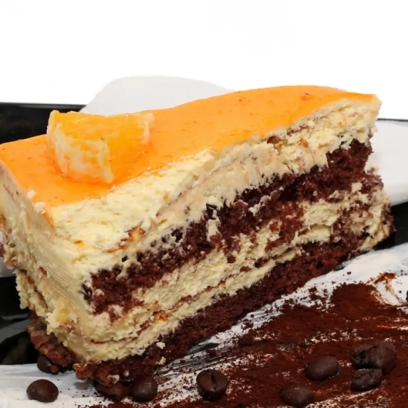 Mocha Cake With Orange Cream Cheese Filling