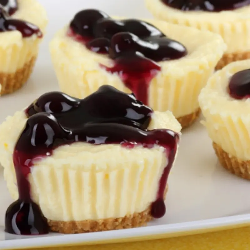 Lemon Blueberry Mini Cheesecakes