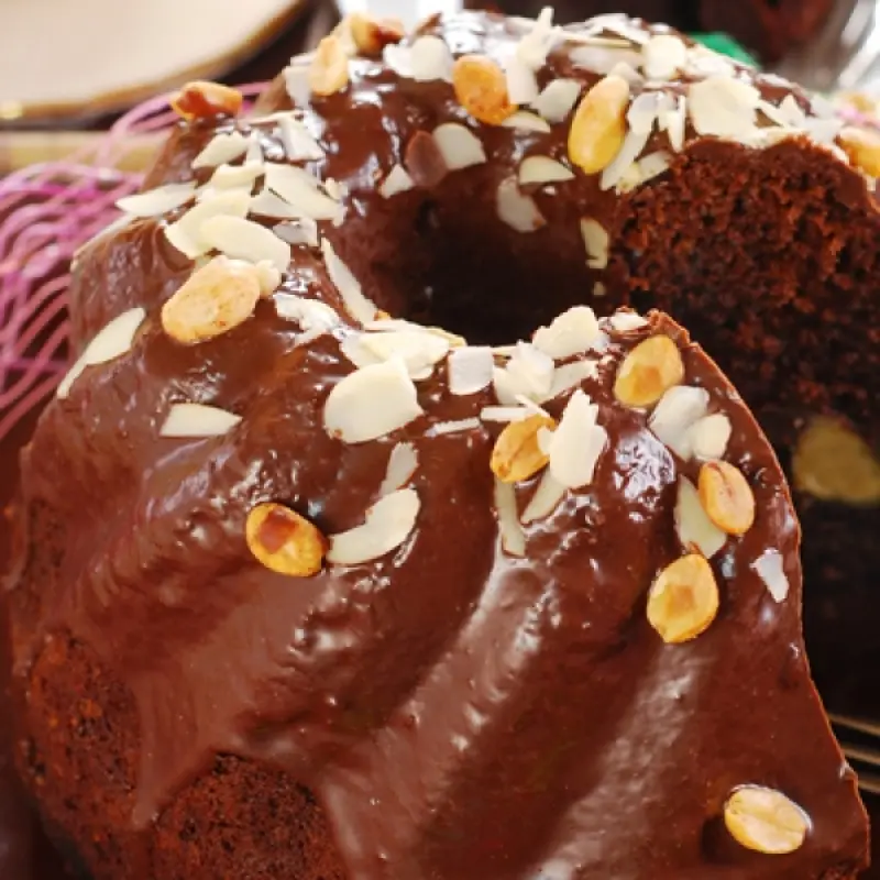 Chocolate Glazed Chocolate Bundt Cake