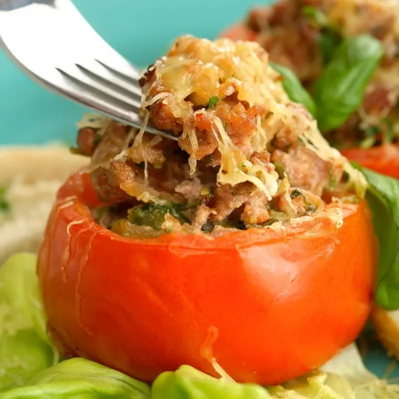 Bacon Stuffed Baked Tomatoes