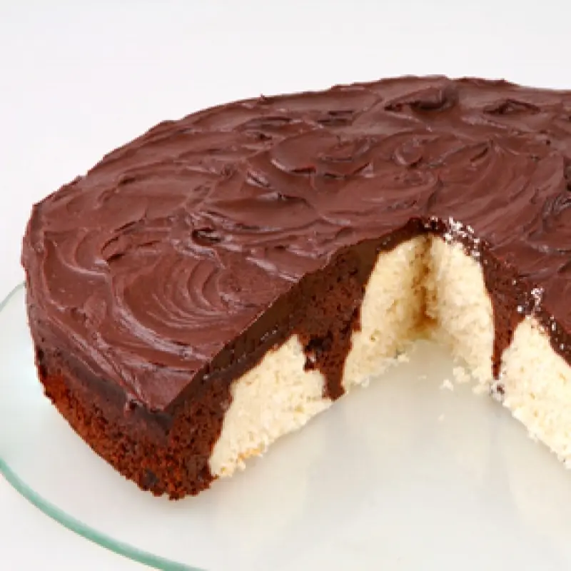 Fudge Frosted Marble Cheesecake
