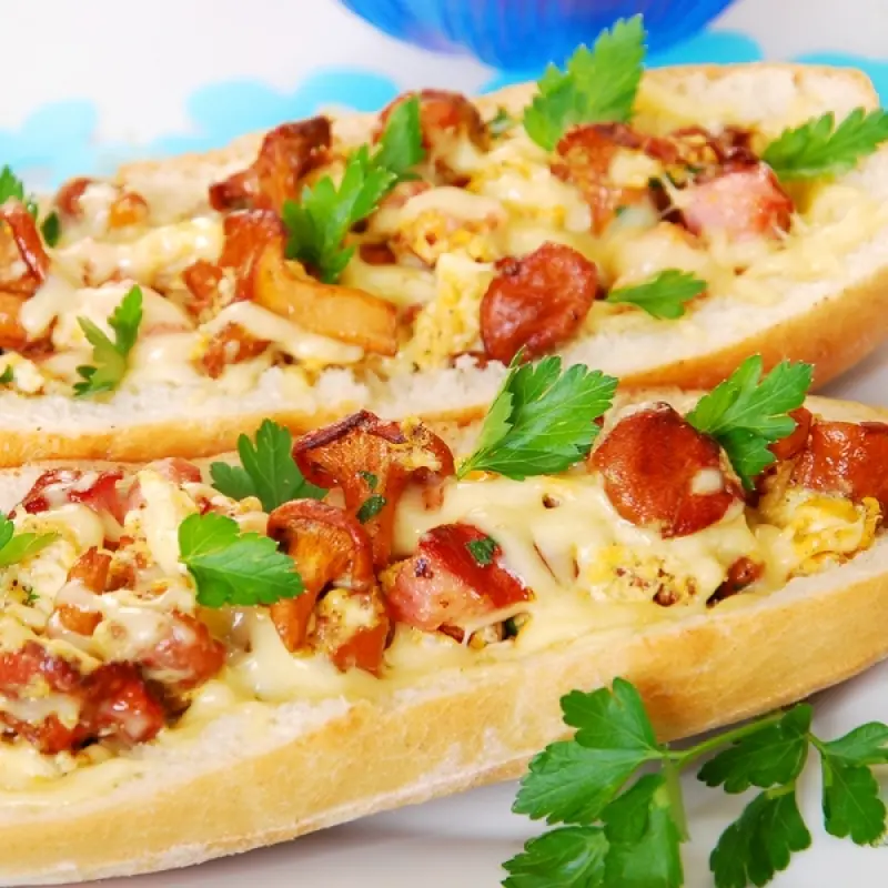 Ciabatta Stuffed With Chanterelles and Cheese