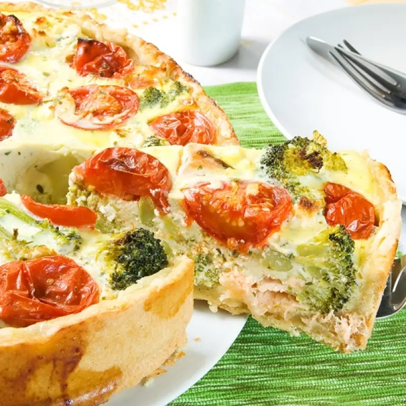 Salmon Broccoli Quiche