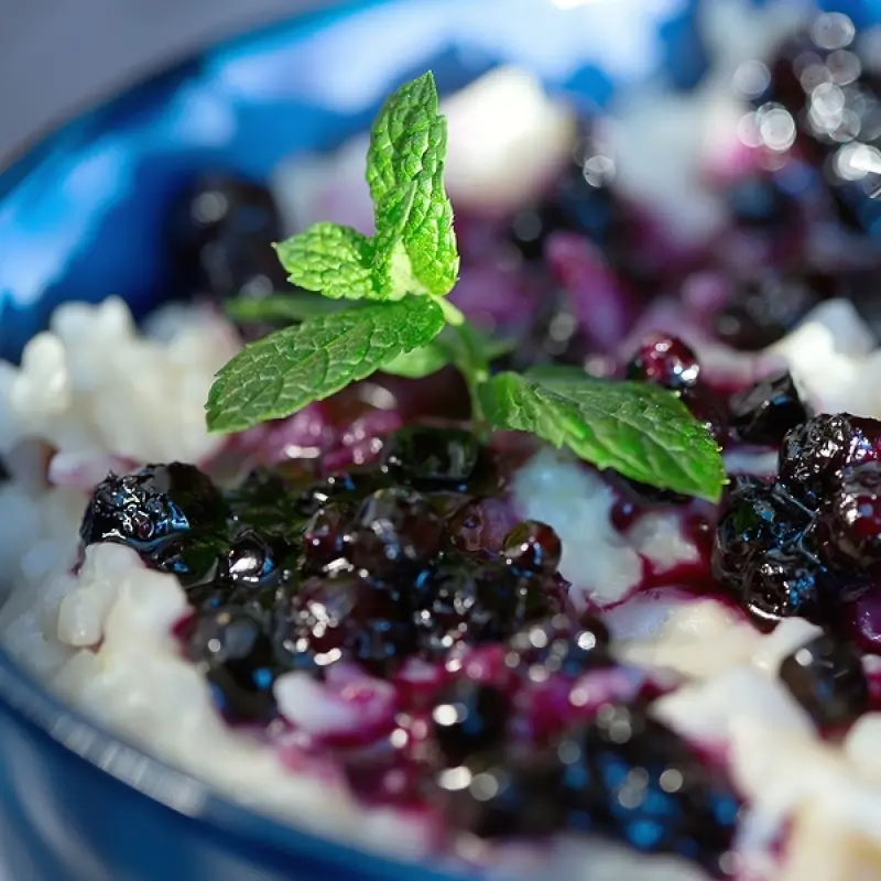 Rice Pudding With Blueberries