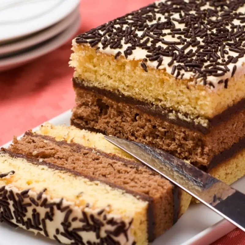 Chocolate and Vanilla Layered Cake