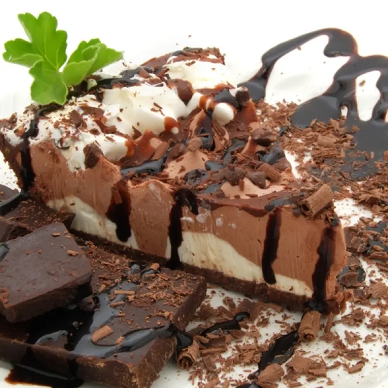 Chocolate and Vanilla Ice Cream Pie
