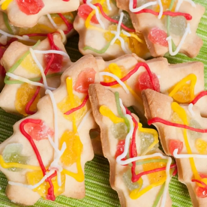 Candied Fruit Topped Spiced Sugar Cookies