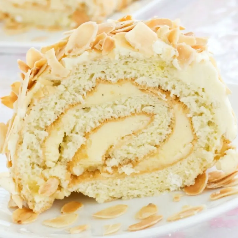 White Chocolate Almond Yule Log