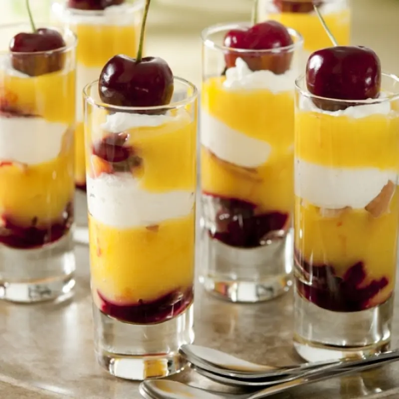 Mini Lemon Cherry Trifles