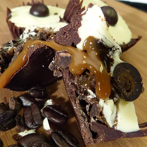 White Mocha Caramel Chocolate Cups