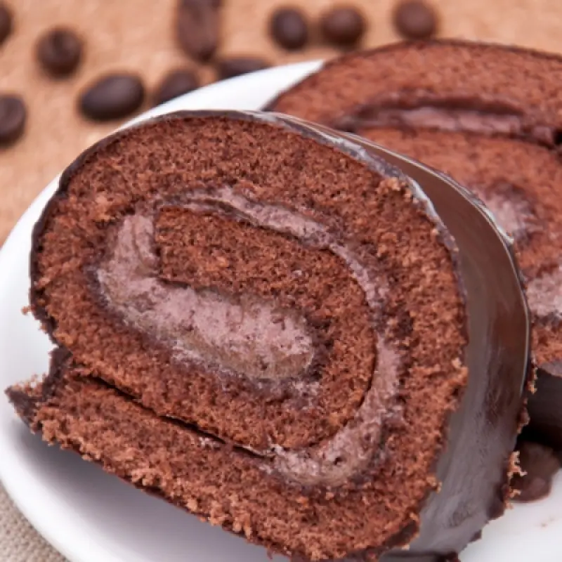 Chocolate Mocha Filled Roll Cake