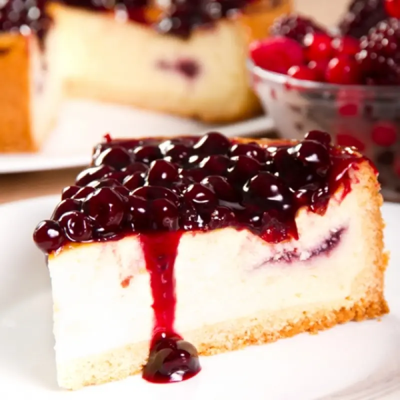 Cherry Berry Glazed Cheesecake