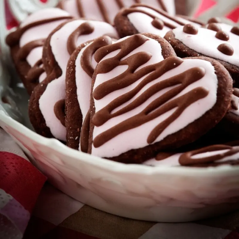 Chocolate Sugar Heart Cookies