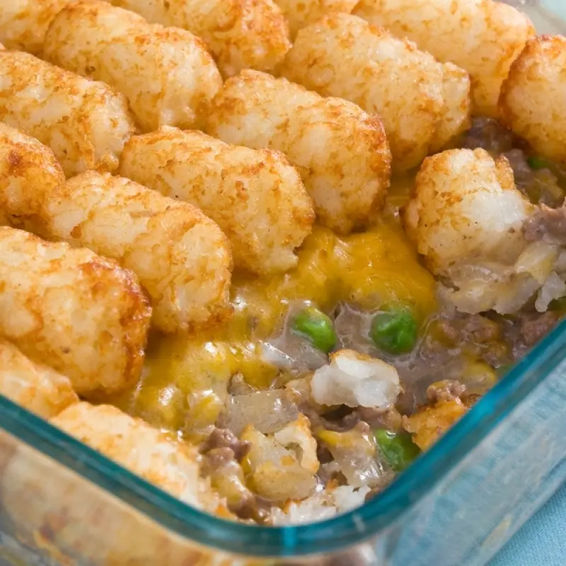 Cheesy Tater Tot Ground Beef Casserole