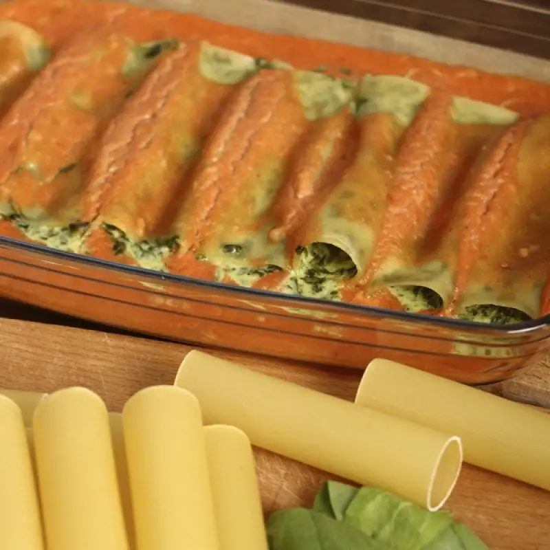 Baked Ricotta Spinach Canneloni
