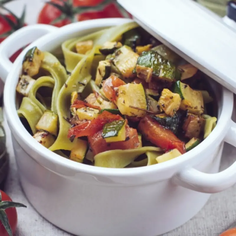 Tomato Zucchini Pasta Casserole