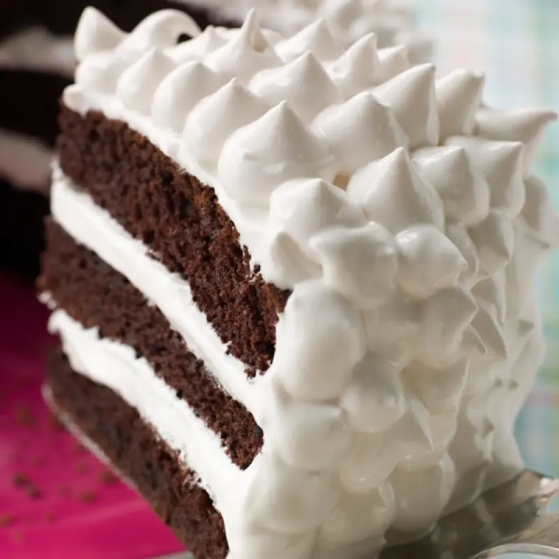 Dark Chocolate Cake With Marshmallow Frosting
