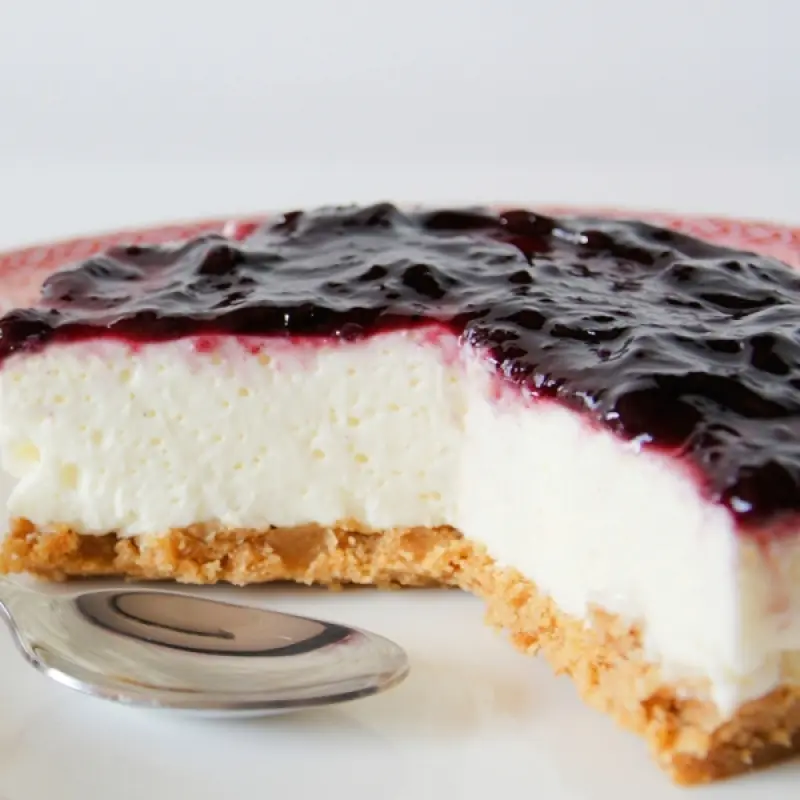 No Bake Cheesecake With Blueberry Glaze