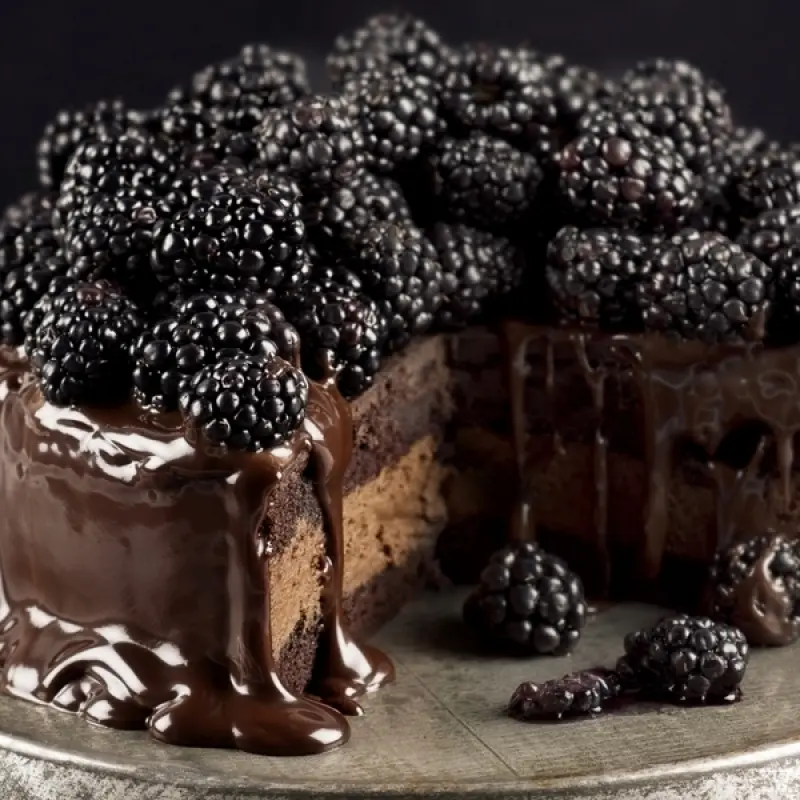 Chocolate Layered Blackberry Cake