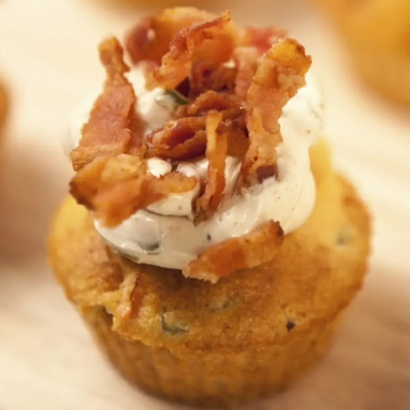 Herbed Cornbread Muffins With Bacon