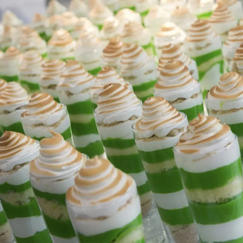 Grasshopper Meringue Torched Parfaits