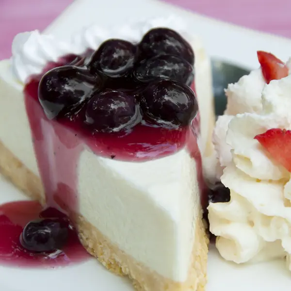 White Chocolate Cheesecake With Blueberry Sauce