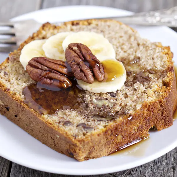 Banana Cake with Pecans and Maple Syrup