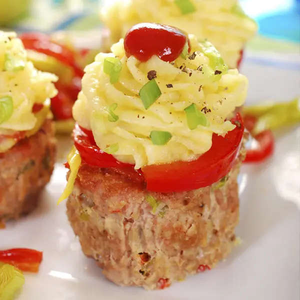 Meatball Mashed Potato Cupcakes