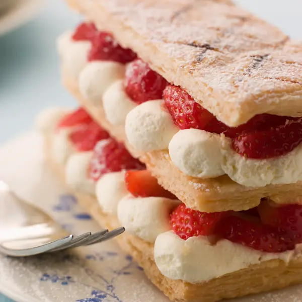 Strawberry Mille Feuille With Chantilly Cream
