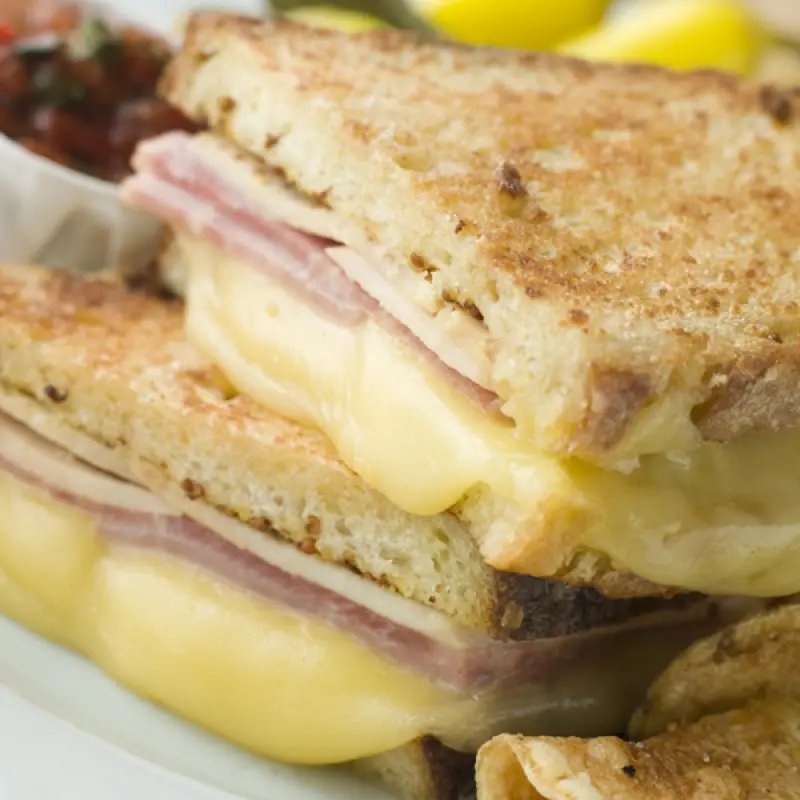 Grilled Cheese and Ham Sandwich