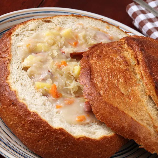 Cabbage Soup in A Bread Bowl