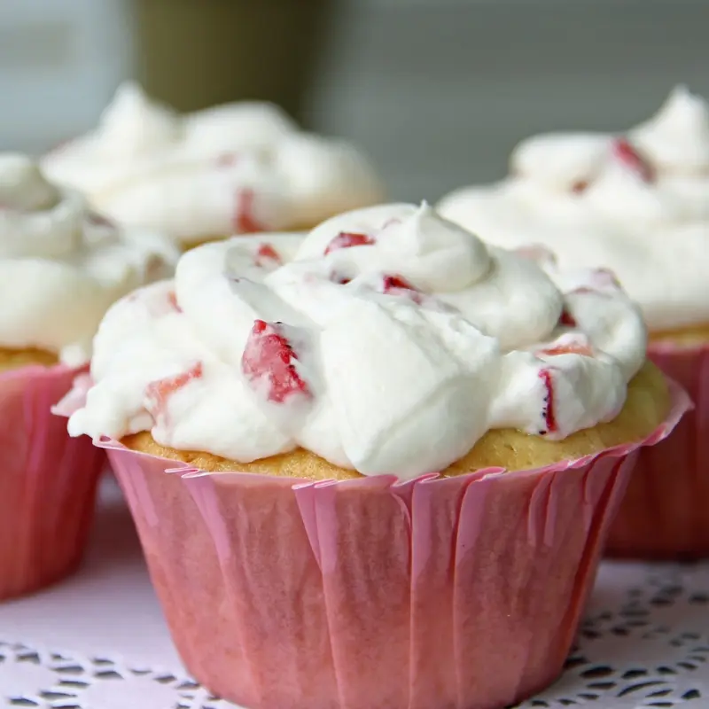 Strawberry And Cream Cupcakes
