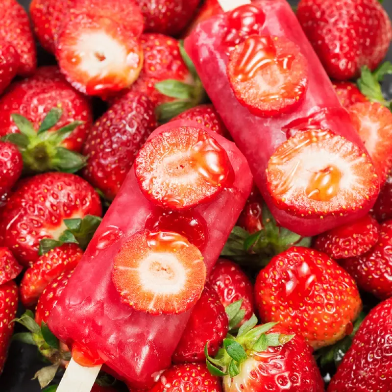 Strawberry Popsicles