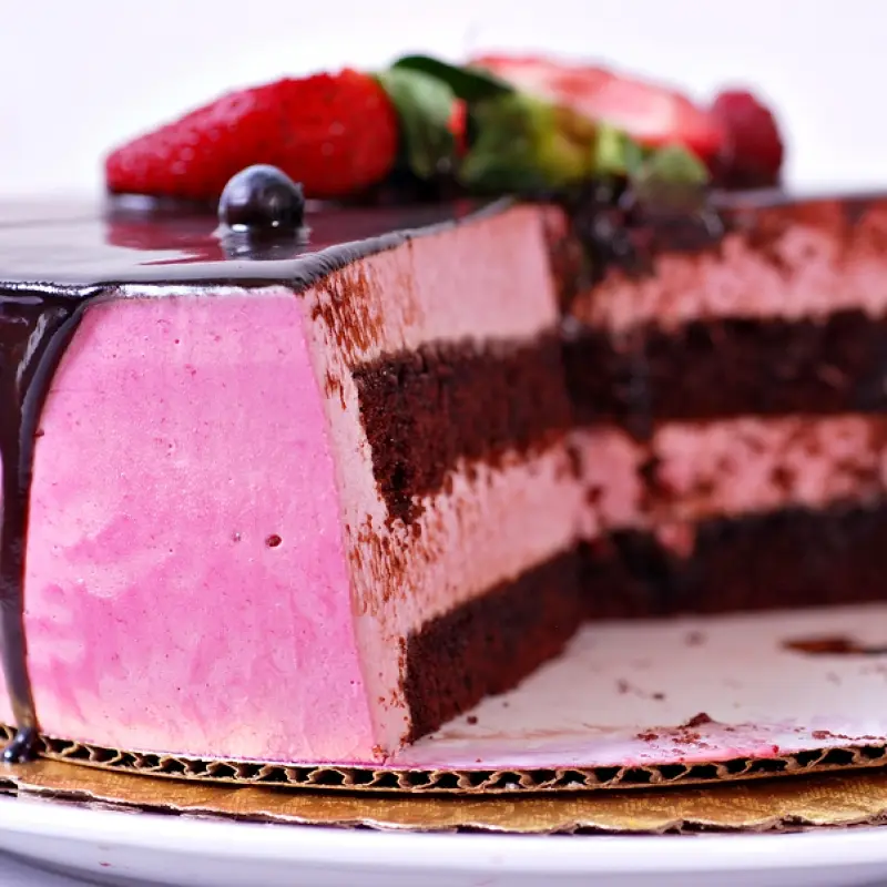 Raspberry Chocolate Mouse Cake