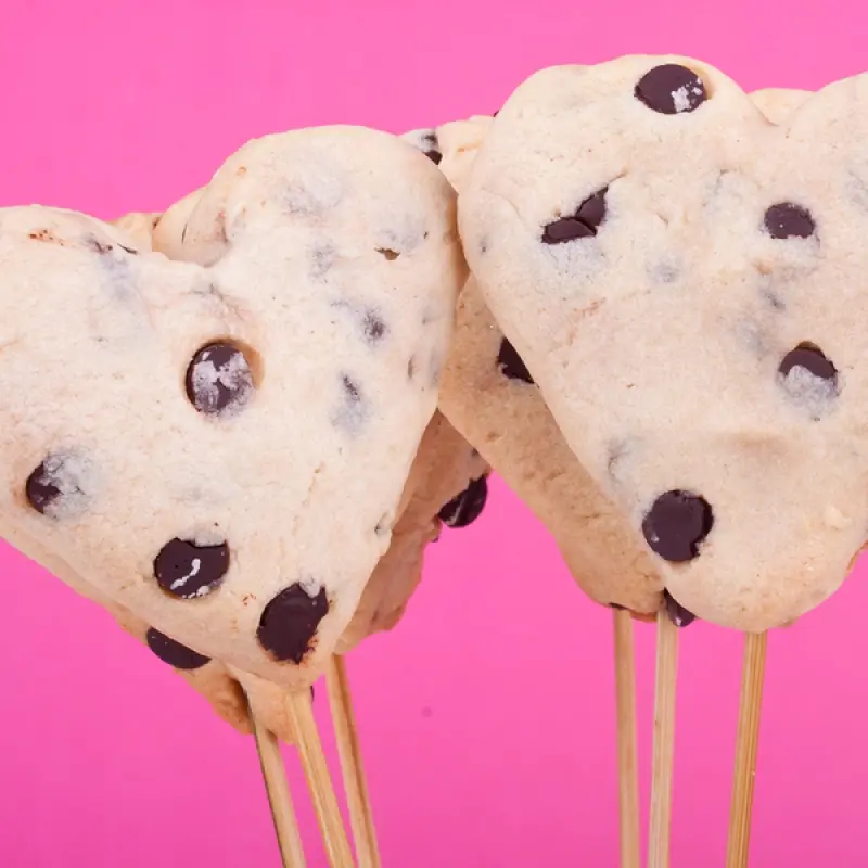 Chocolate Chip Heart Cookies